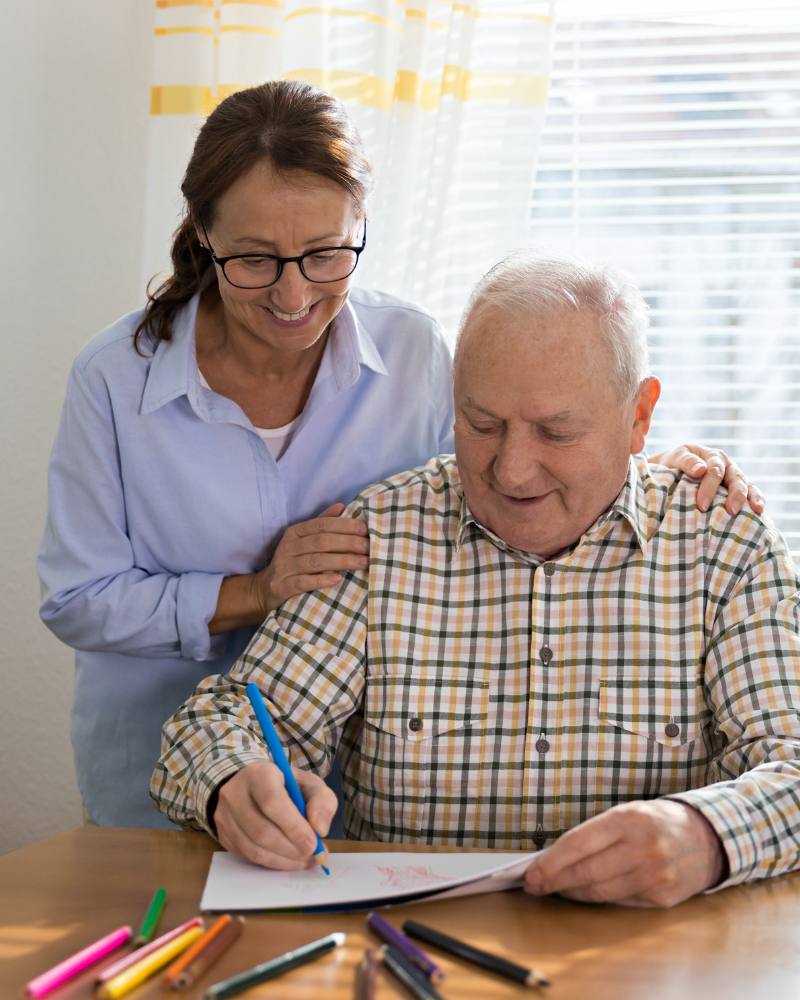 Stress relieving activities with an elder